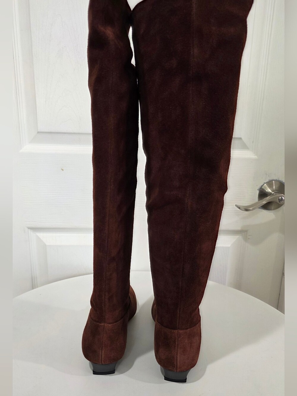 Staud Wally Flat Brown Suede Knee-High Boots - Picture 6 of 7